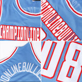 Custom Light Blue Red-Black Authentic Throwback Basketball Jersey