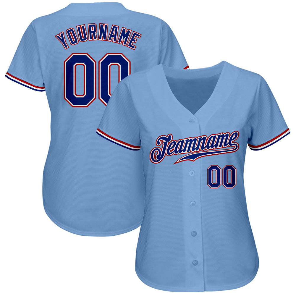 Custom White Royal-Red Authentic Baseball Jersey