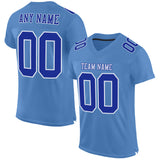 Custom Light Blue Royal-White Mesh Authentic Football Jersey