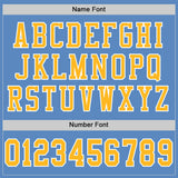 Custom Light Blue Gold-White Mesh Authentic Football Jersey