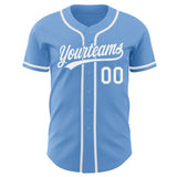 Custom Light Blue White Authentic Baseball Jersey