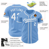 Custom Light Blue White Authentic Baseball Jersey