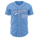 Custom Light Blue White-Royal Authentic Baseball Jersey