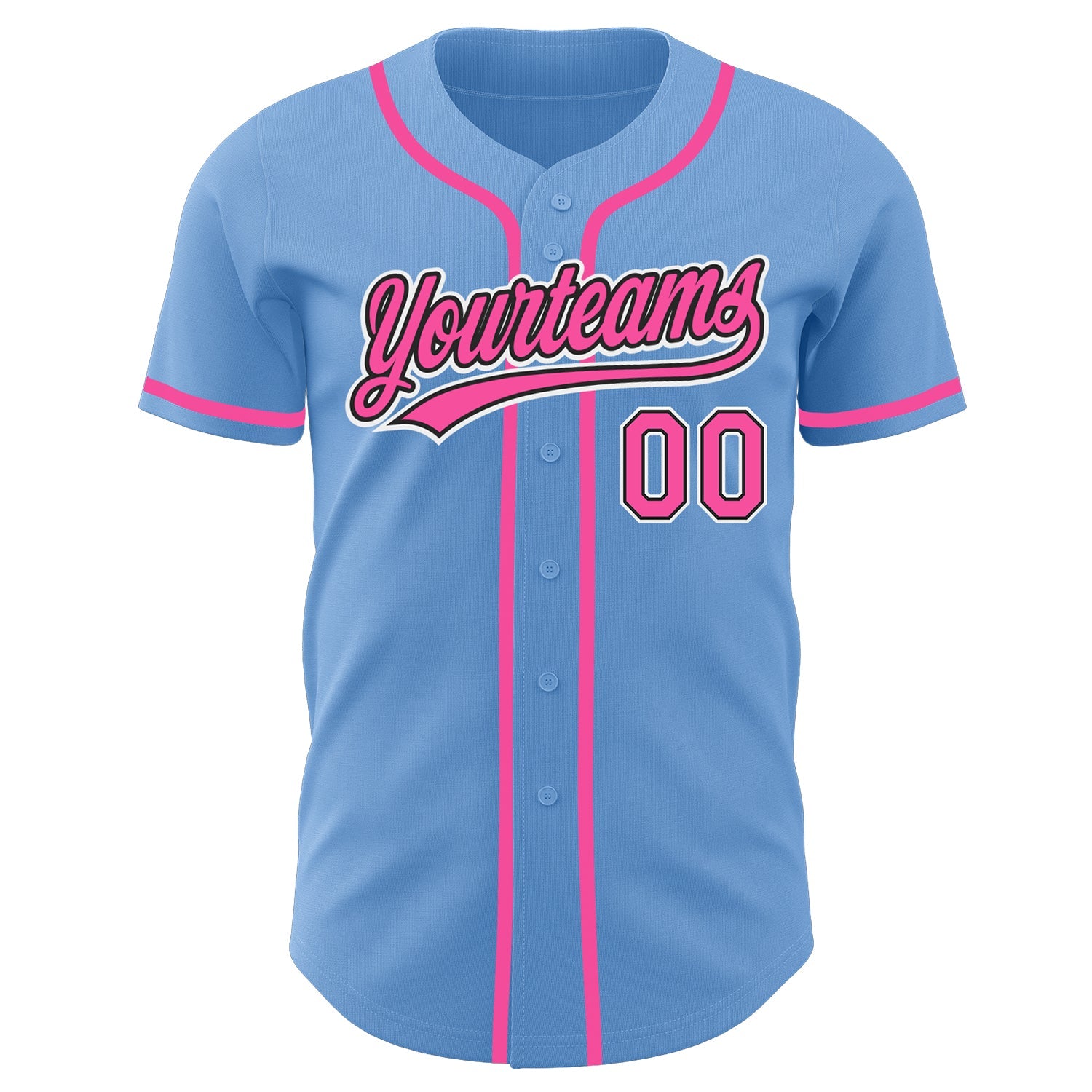 Custom Black Pink-Sky Blue Authentic Baseball Jersey Discount – snapmade
