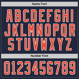 Custom Navy Orange-White Hockey Jersey