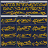 Custom Navy Navy-Gold Authentic Baseball Jersey