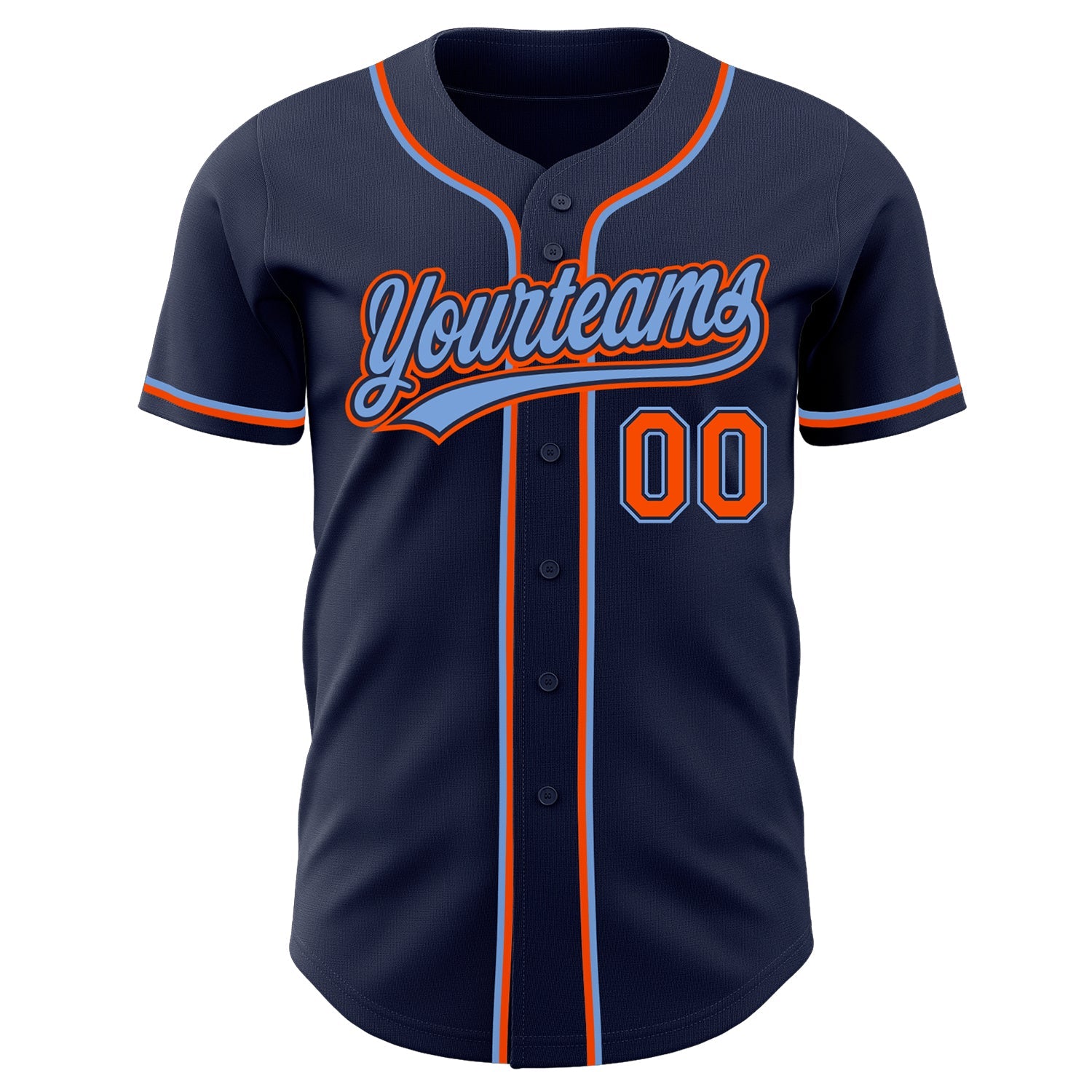 Custom Navy White-Powder Blue Baseball Jersey