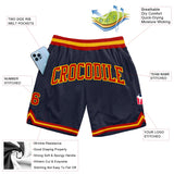 Custom Navy Red-Gold Authentic Throwback Basketball Shorts