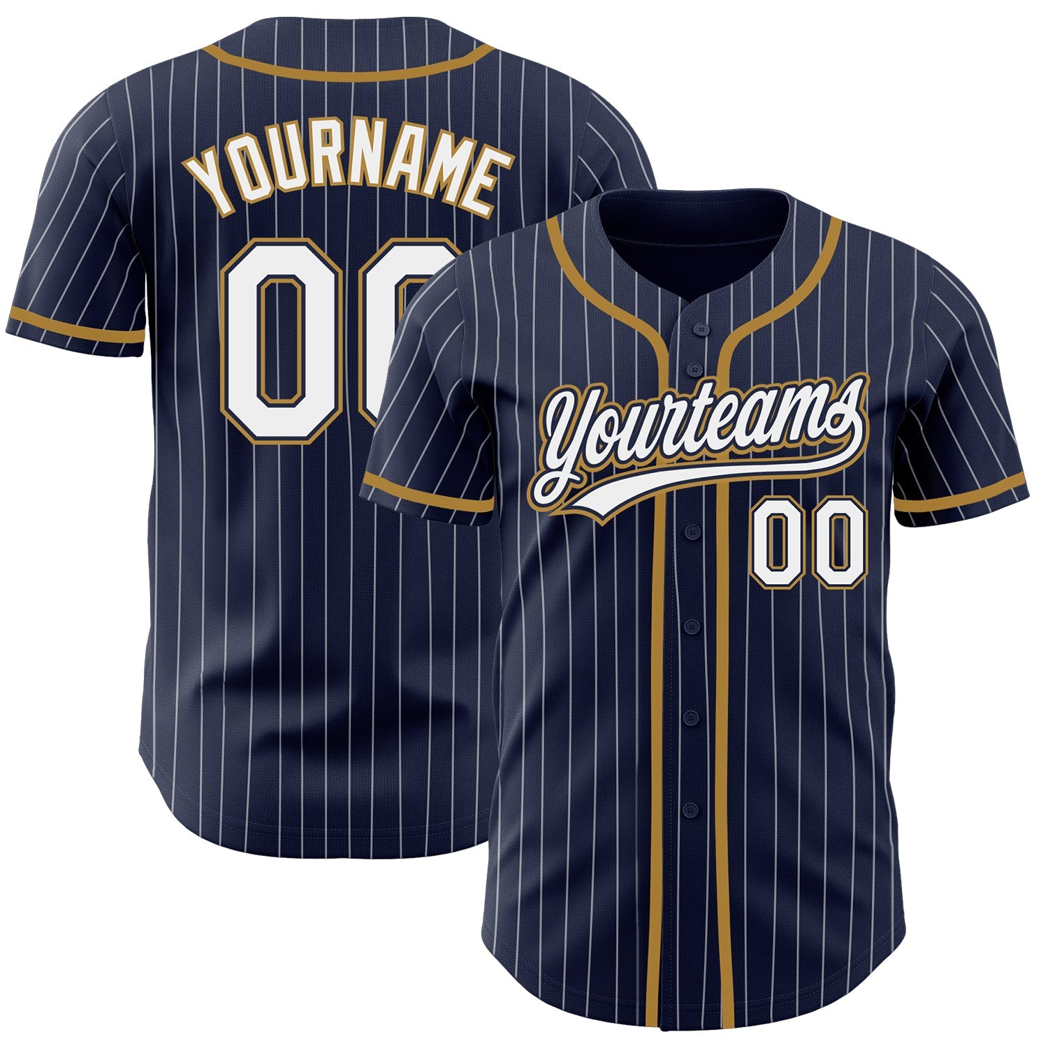 Custom Gold Navy-Light Blue Classic Style Authentic Football Jersey