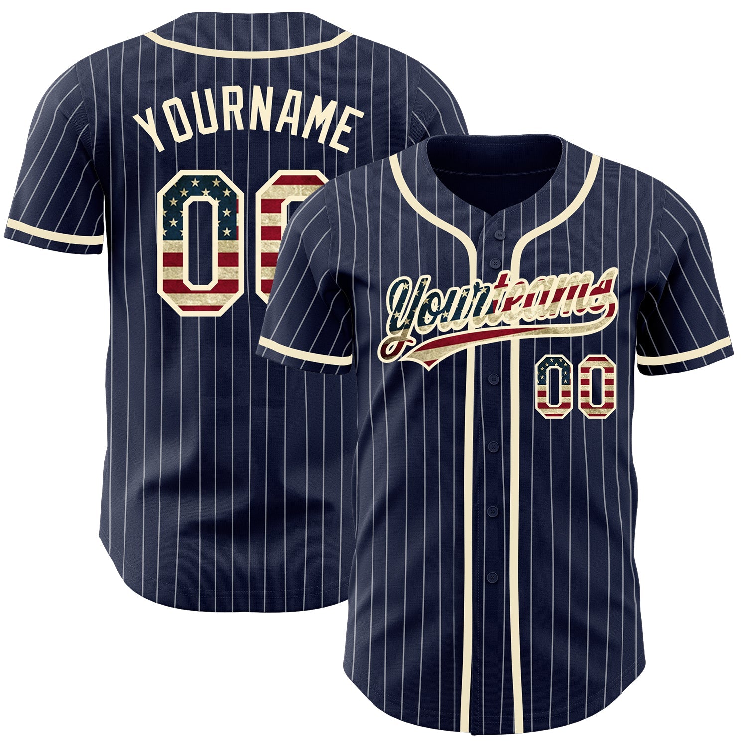 Custom Cream Royal Pinstripe Royal-Orange Authentic Baseball Jersey Discount