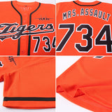 Custom Orange Navy-White Authentic Baseball Jersey