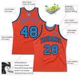 Custom Orange Blue-Navy Authentic Throwback Basketball Jersey