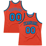 Custom Orange Blue-Navy Authentic Throwback Basketball Jersey