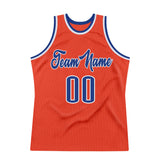 Custom Orange Royal-White Authentic Throwback Basketball Jersey