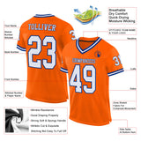 Custom Orange White-Royal Mesh Authentic Throwback Football Jersey