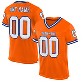 Custom Orange White-Royal Mesh Authentic Throwback Football Jersey