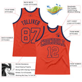 Custom Orange Orange-Navy Authentic Throwback Basketball Jersey