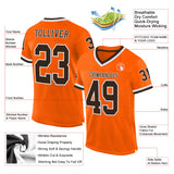 Custom Orange Brown-White Mesh Authentic Throwback Football Jersey