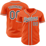 Custom Orange Steel Gray-White Authentic Baseball Jersey