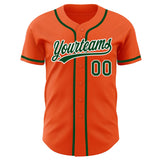 Custom Orange Green-White Authentic Baseball Jersey