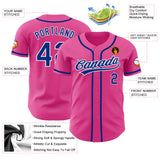 Custom Pink Royal-White Authentic Baseball Jersey