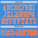 Custom Powder Blue Orange-White Mesh Authentic Football Jersey