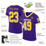 Custom Purple Gold-White Mesh Authentic Throwback Football Jersey