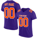 Custom Purple Orange-White Mesh Authentic Football Jersey