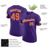 Custom Purple Orange-White Performance T-Shirt