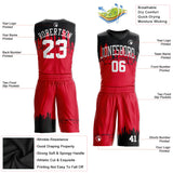 Custom Red White-Black Round Neck Sublimation Basketball Suit Jersey