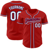 Custom Red White-Royal Authentic Baseball Jersey