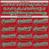 Custom Red Green-White Authentic Baseball Jersey