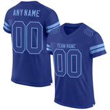 Custom Royal Royal-Light Blue Mesh Authentic Football Jersey