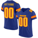 Custom Royal Gold-Orange Mesh Authentic Football Jersey