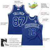 Custom Royal Royal-White Authentic Throwback Basketball Jersey