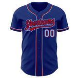 Custom Royal Light Blue-Red Authentic Baseball Jersey