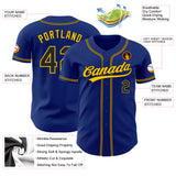 Custom Royal Black-Gold Authentic Baseball Jersey