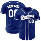 Custom Royal White-Gray Authentic Baseball Jersey