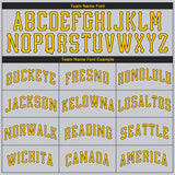 Custom Gray Gold-Black Authentic Throwback Basketball Jersey