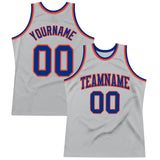 Custom Gray Royal-Orange Authentic Throwback Basketball Jersey