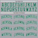 Custom Gray Kelly Green-White Authentic Throwback Basketball Jersey