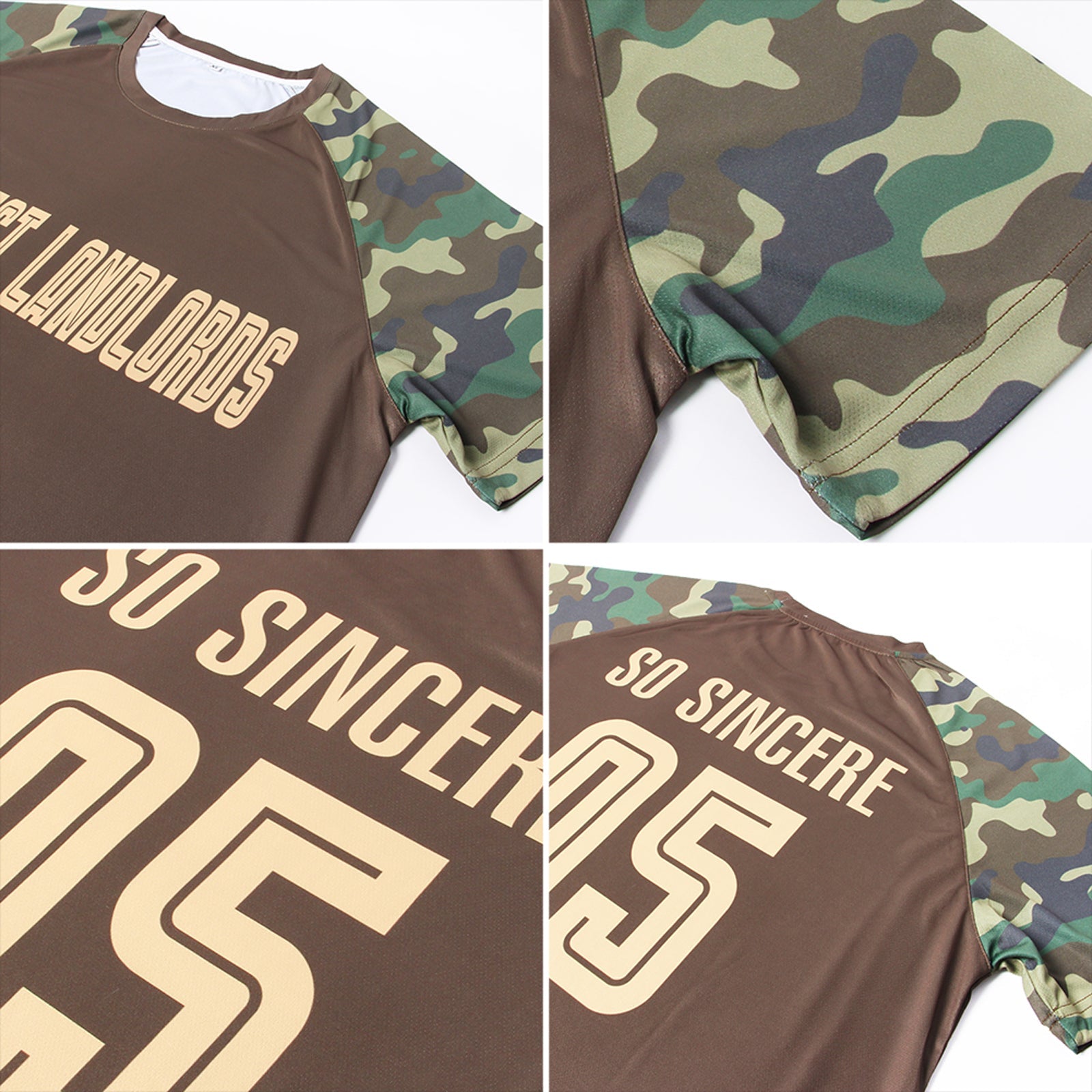 Cheap Custom Camo Brown-Gold Sublimation Salute To Service Soccer
