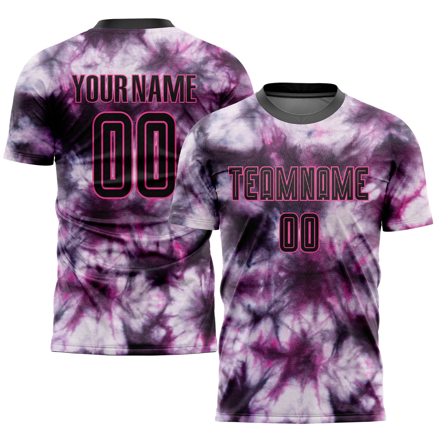 Custom Tie Dye Black-Pink Sublimation Soccer Uniform Jersey Discount –  snapmade