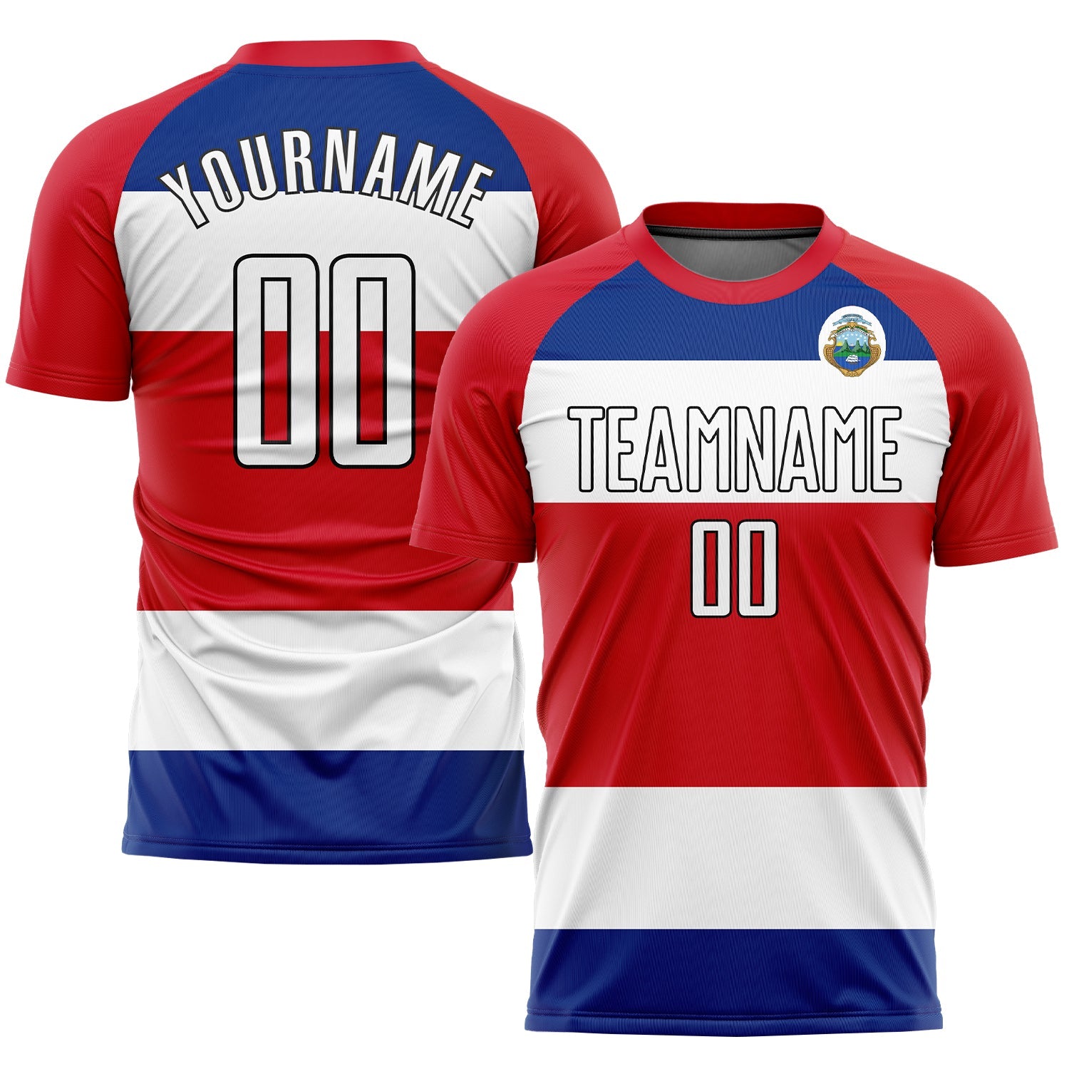 Custom Red White Sublimation Soccer Uniform Jersey Discount