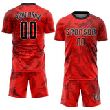 Custom Red Black-White Sublimation Soccer Uniform Jersey