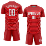 Custom Red White Sublimation Soccer Uniform Jersey