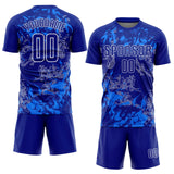 Custom Royal Royal-White Sublimation Soccer Uniform Jersey