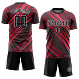 Custom Red Black-White Sublimation Soccer Uniform Jersey