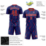 Custom Navy Red-White Sublimation Soccer Uniform Jersey