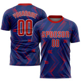 Custom Navy Red-White Sublimation Soccer Uniform Jersey